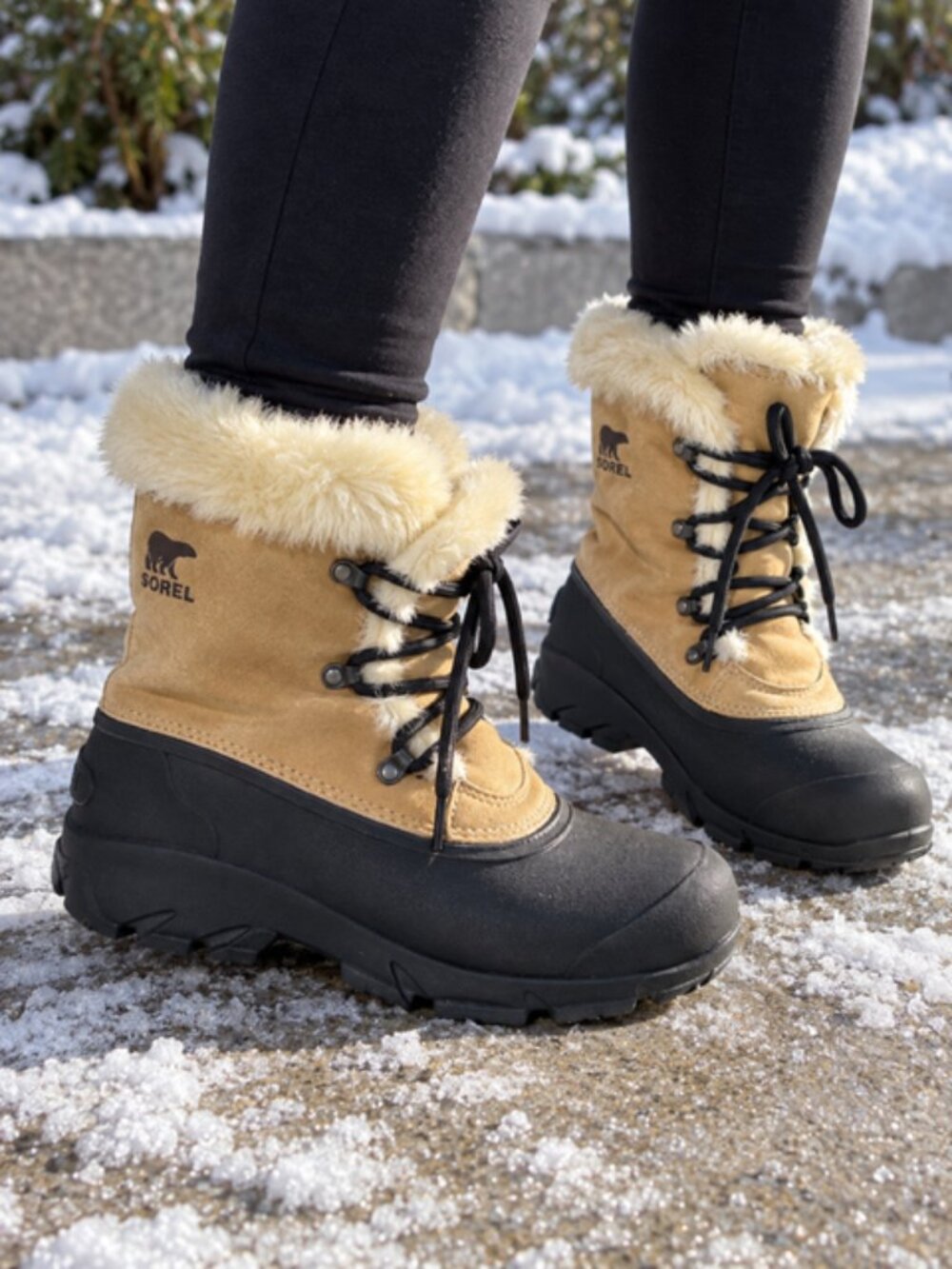 Sorel Women’s Snow Boots Size 7 Tan Suede Faux Fur Lined Waterproof Winter Boots